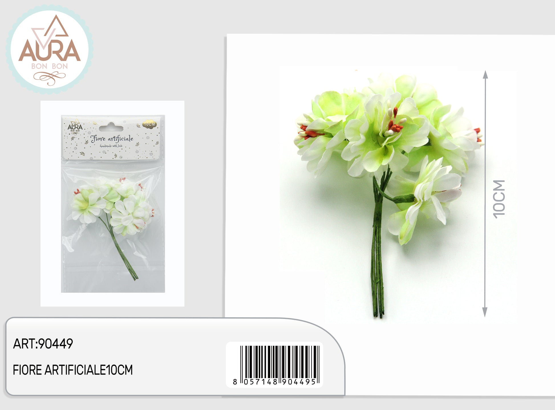 fiori artificiali per bomboniere verdi
