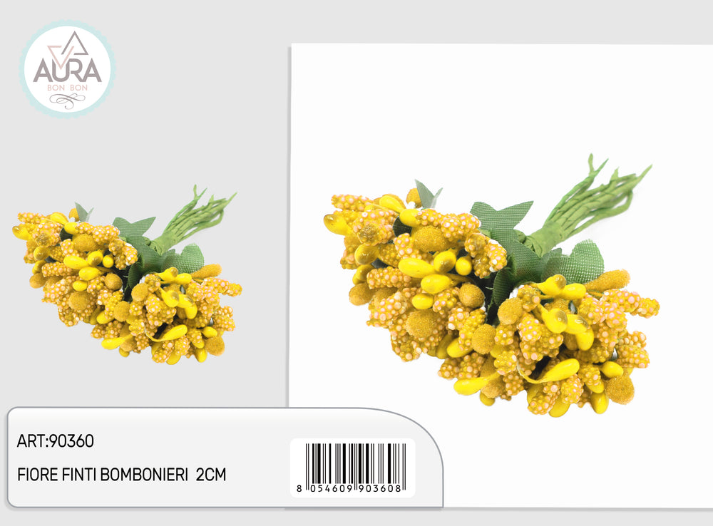 24pcs 9cm yellow artificial flowers for party favors