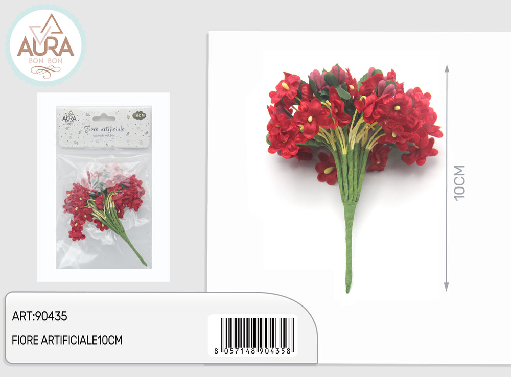 Artificial flowers for party favors 10cm red
