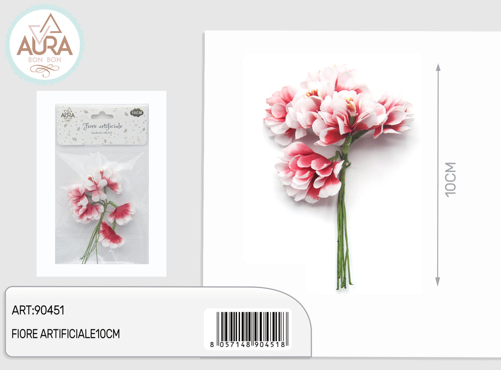 Artificial flowers for party favors 10cm red