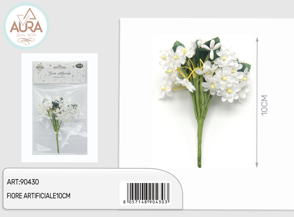 Artificial flowers for wedding favors 10cm white