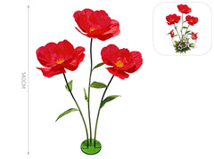 Fiore rosso in carta e metallo