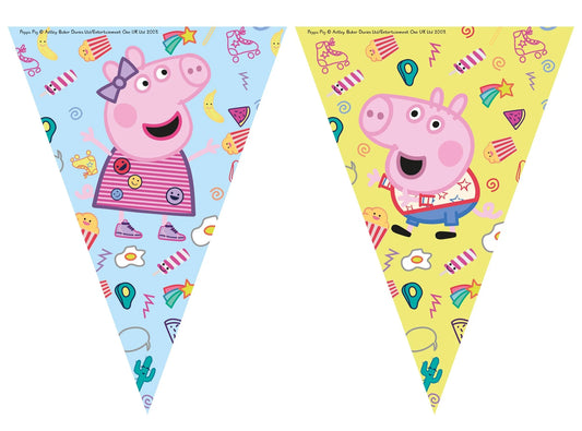 Festone triangolare Peppa Pig messy 230cm