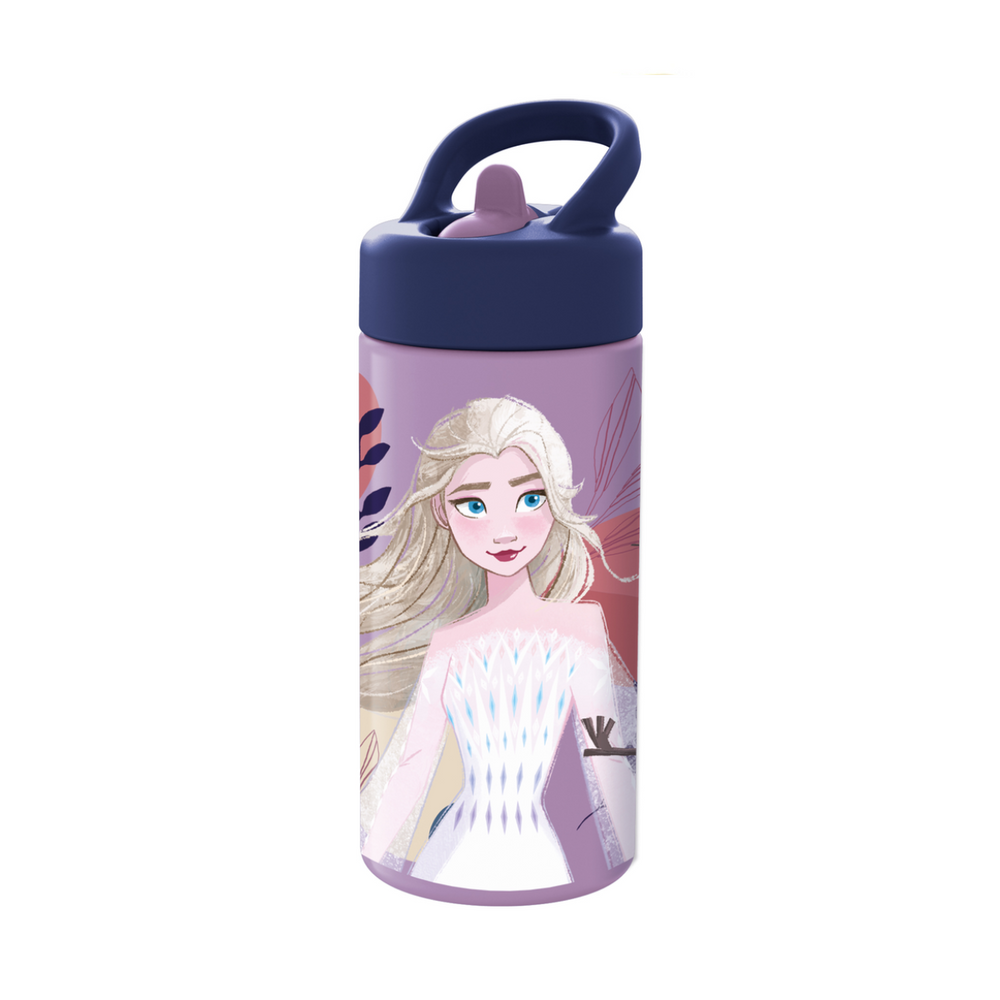 Frozen Playground Water Bottle with Straw 410ml