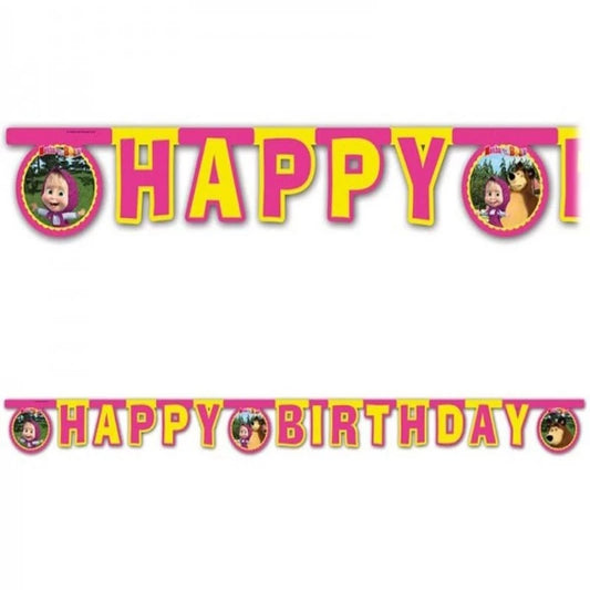 Festone "Happy Birthday" Masha e Orso