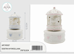 giostra con carillon in porcellana 8x8x12,5cm