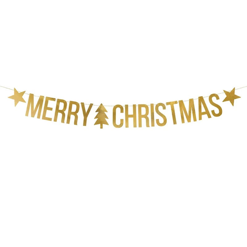 Merry Christmas gold banner 10.5cmx150cm