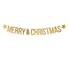 Merry Christmas gold banner 10.5cmx150cm