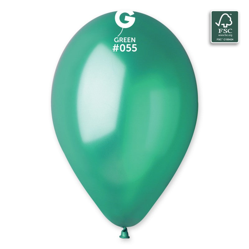 12-inch green metallic latex balloons, 50 pcs