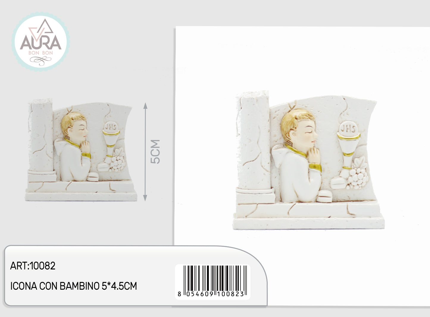 icona con bambino 5x5cm comunione