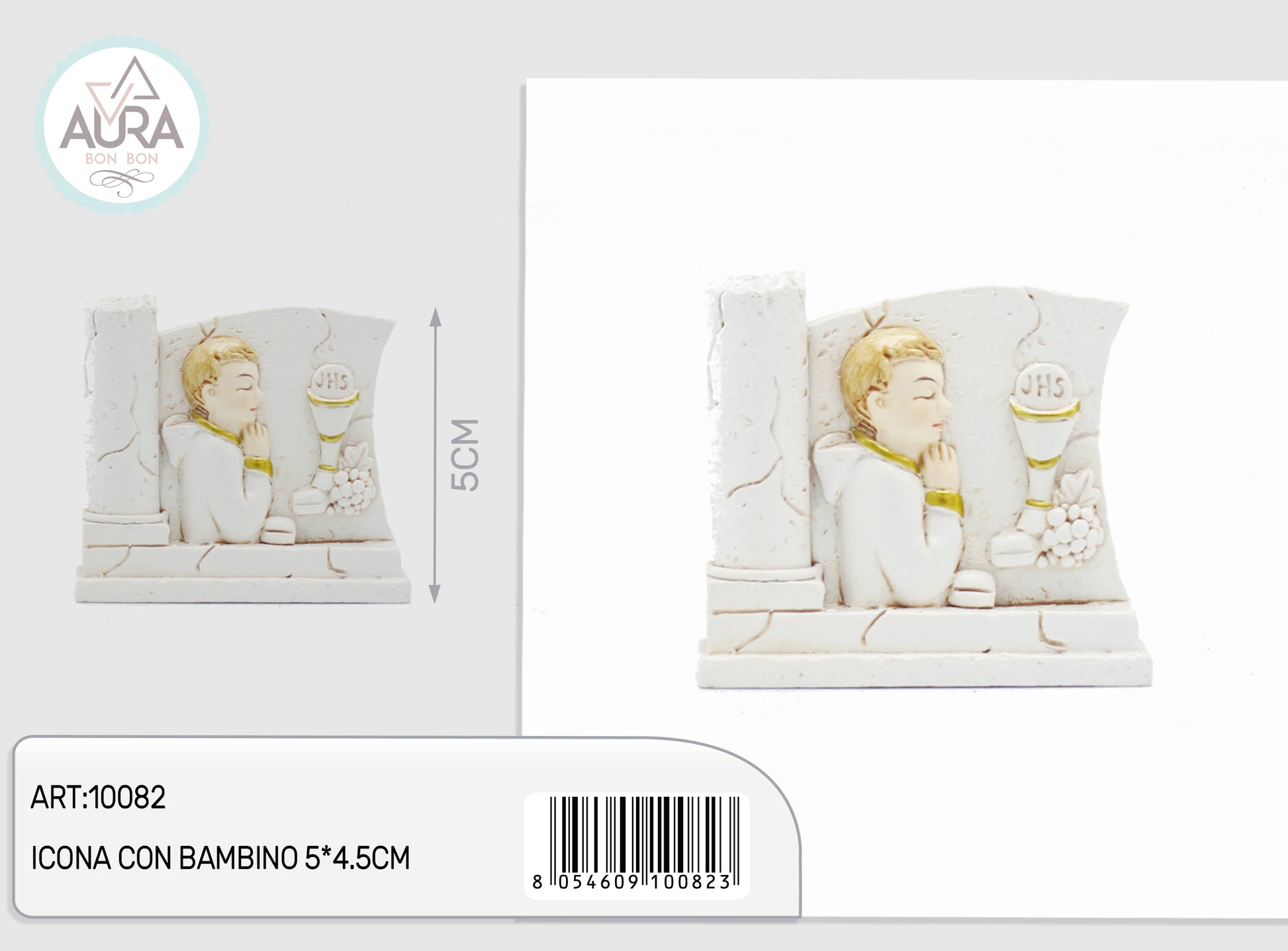 icona con bambino 5x5cm comunione