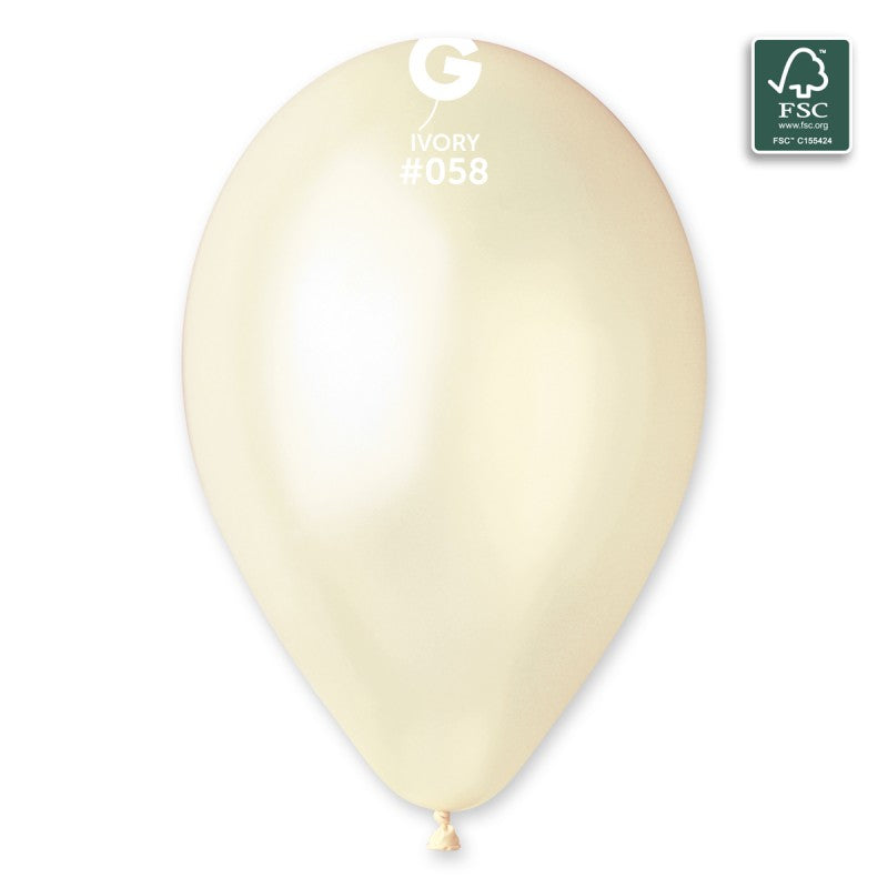12-inch metallic ivory latex balloons, 50 pcs