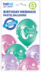 birthday mermaid balloons 6pcs