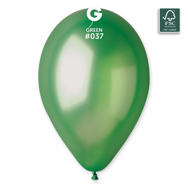 12-inch green metallic latex balloons, 50 pcs