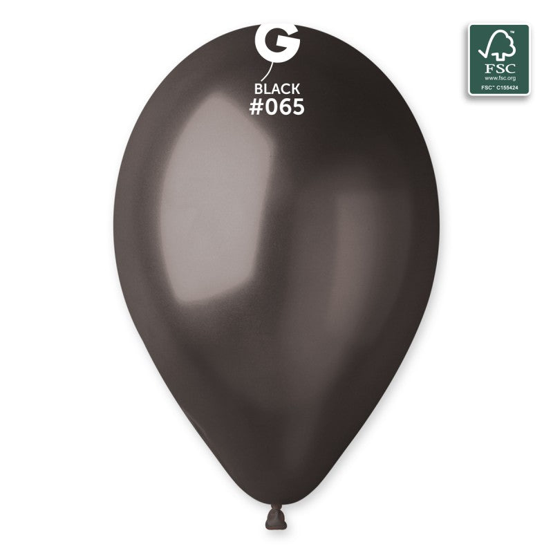 12-inch black metallic latex balloons, 50 pcs