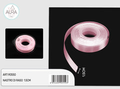 Nastro di raso 1,5cmx25y rosa
