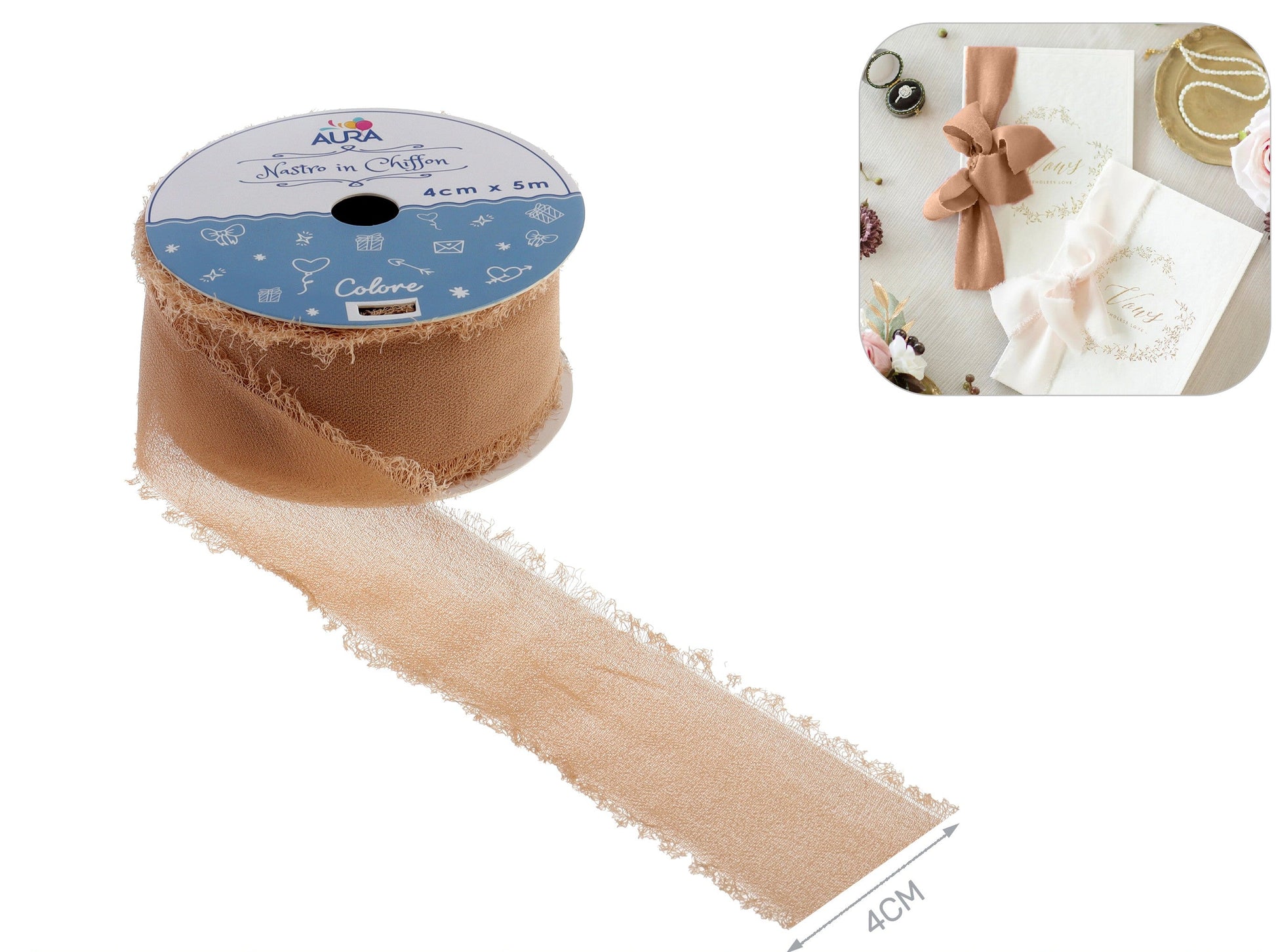 nastro chiffon beige