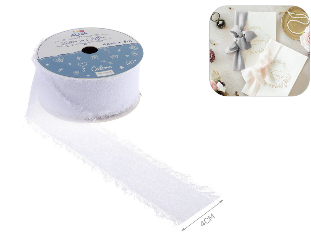 Chiffon Ribbon 4cm x 5m White