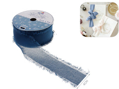 Nastro chiffon 4cm x 5m blu