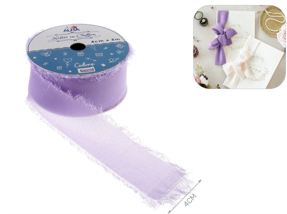 4cm x 5m lilac chiffon ribbon