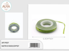 0.3cmx50y olive green satin ribbon