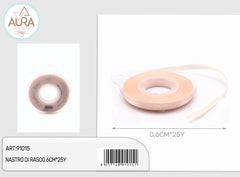 Satin ribbon 0.6cmx25y powder