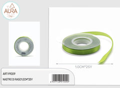 1cmx25y olive green satin ribbon