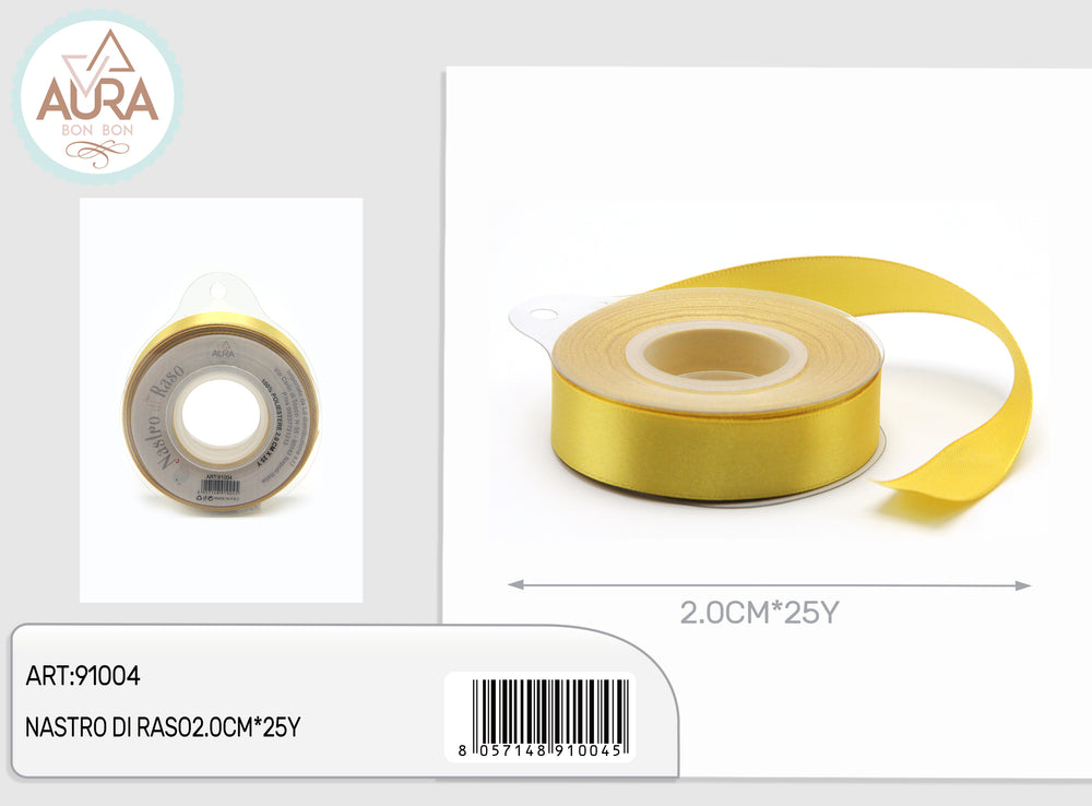Nastro di raso 2,0cmx25y oro