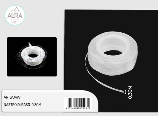 nastro di raso bianco 3mm