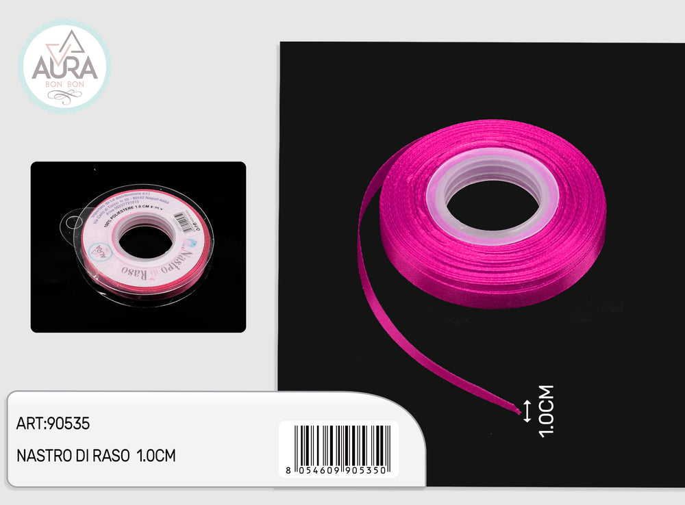 Nastro di raso 1cmx25y fuxia
