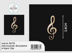 nota musicale  decorazione in legno 12pz