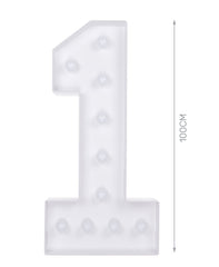 Numero 1 in cartone con luce calda