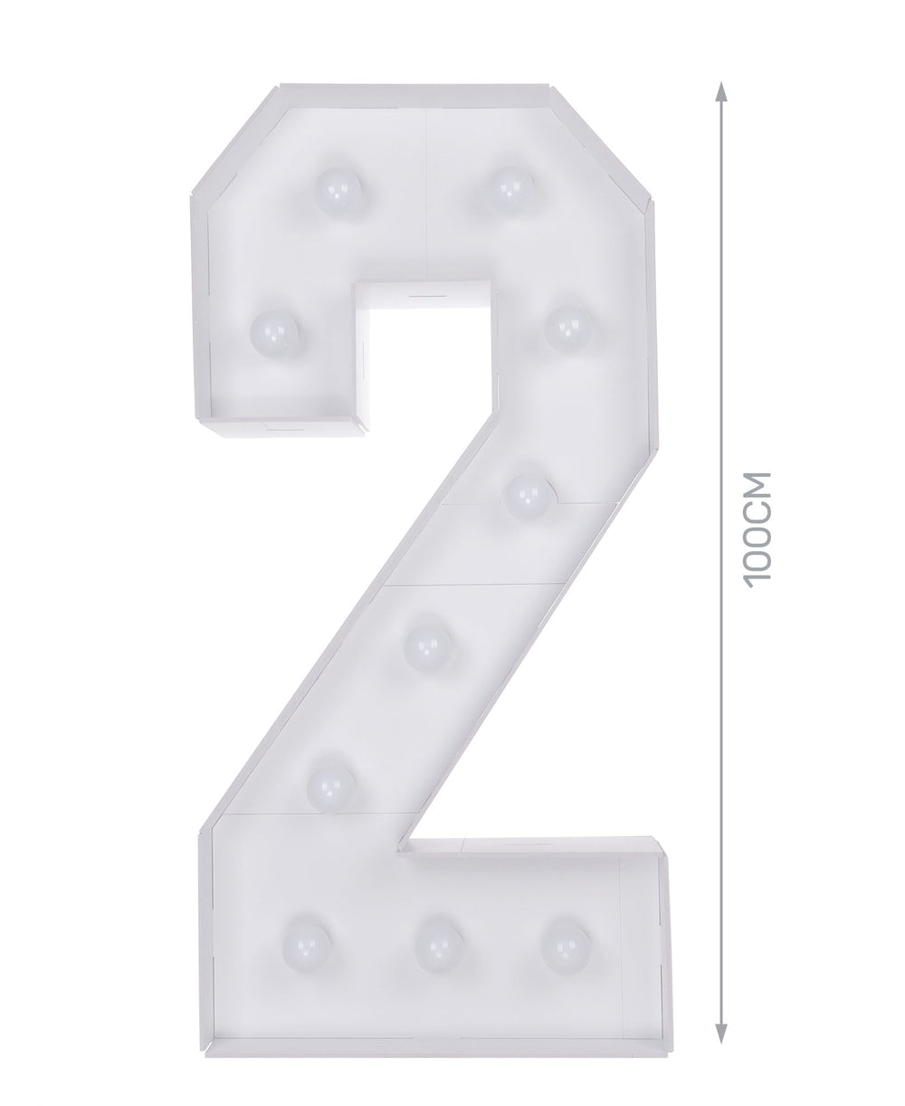 Cardboard number 2 with warm light