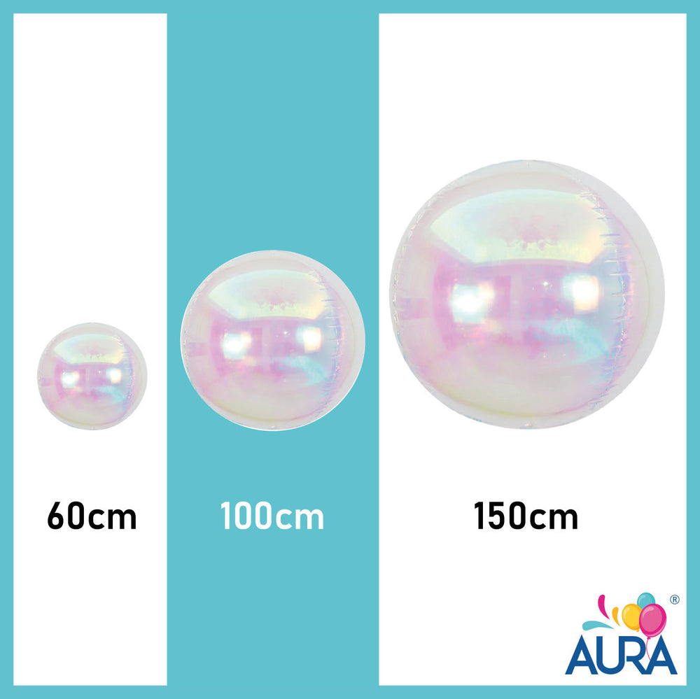 Orbs sfera gonfiabile iridescente Ø 100 cm – Aura, 1 pz