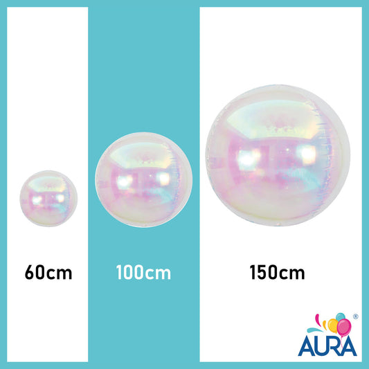 Orbs sfera gonfiabile iridescente Ø 100 cm – Aura, 1 pz