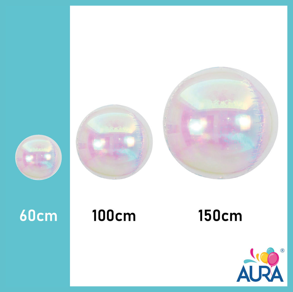 Orbs sfera gonfiabile iridescente Ø 60 cm – Aura, 1 pz