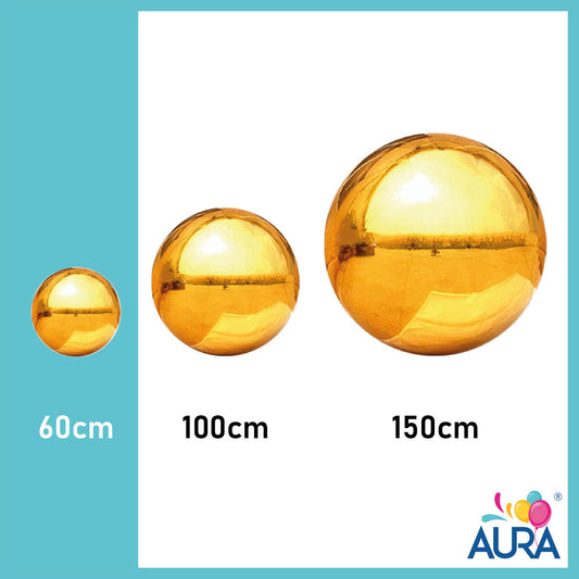 Orbs sfera gonfiabile oro Ø 60 cm – Aura, 1 pz
