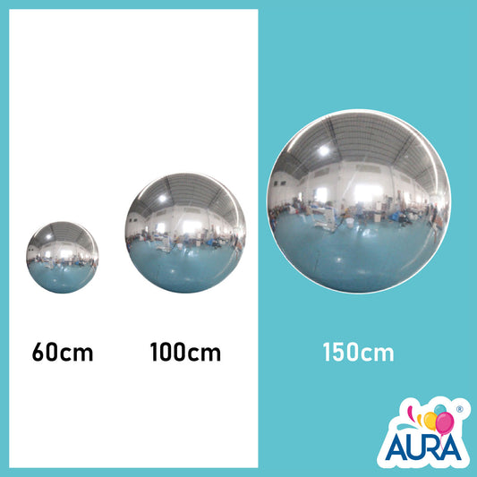 Orbs sfera gonfiabile argento Ø 150 cm – Aura, 1 pz