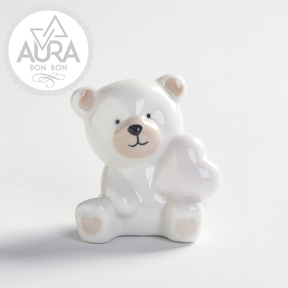 Orsetto con cuore rosa 5,8x4,5x6,5cm