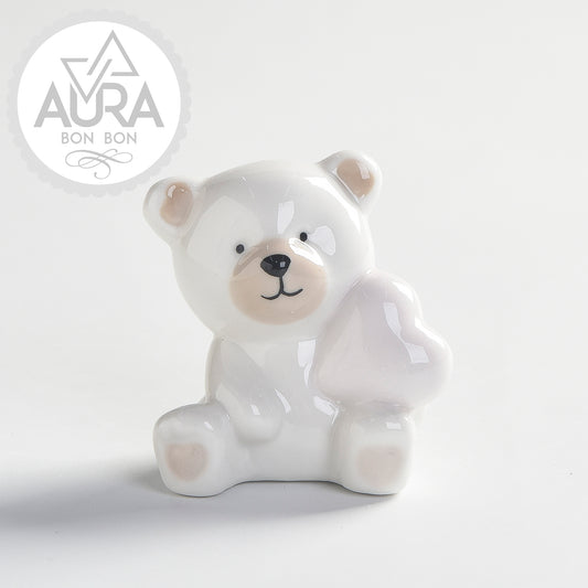 orsetto con cuore rosa 5,8x4,5x6,5cm