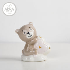 Orsetto rosa con luce 9x5,8x10cm