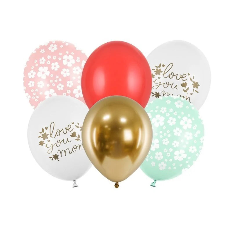 Balloons 30 cm. Love you mom. mix 6pcs