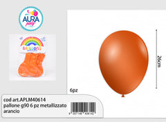 pallone g90 6 pz metallizzato arancio