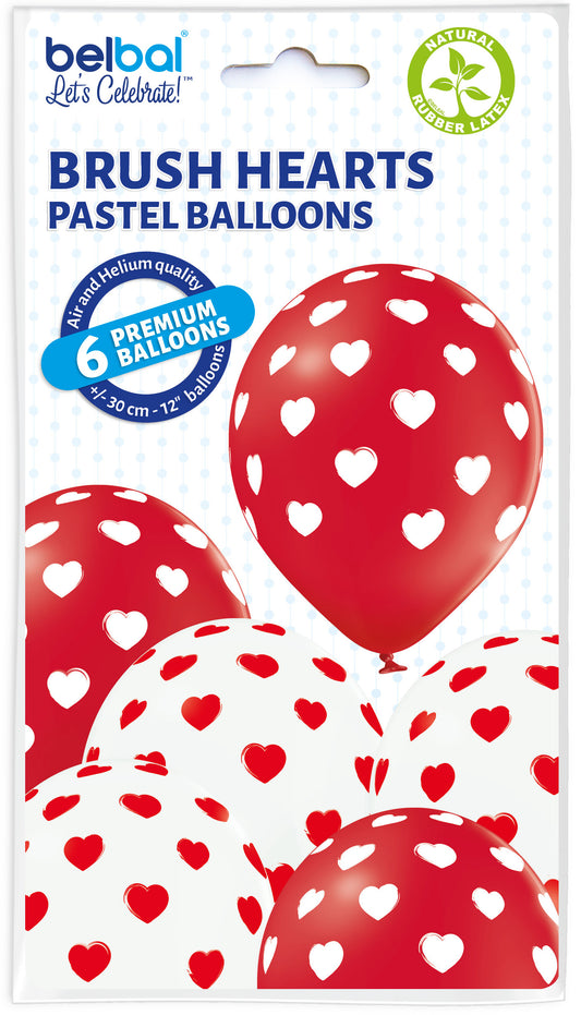 Palloncini brush hearts 6pz