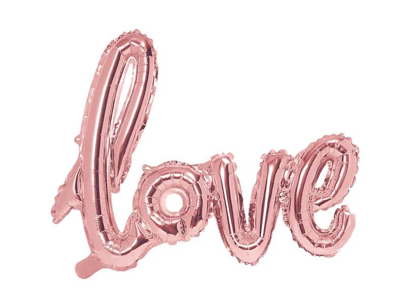 Mylar Love Balloons 108x64cm Pink Gold