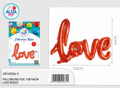 108x64cm red mylar love balloons
