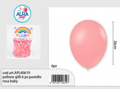 G90 Balloons 6pcs Pastel Baby Pink