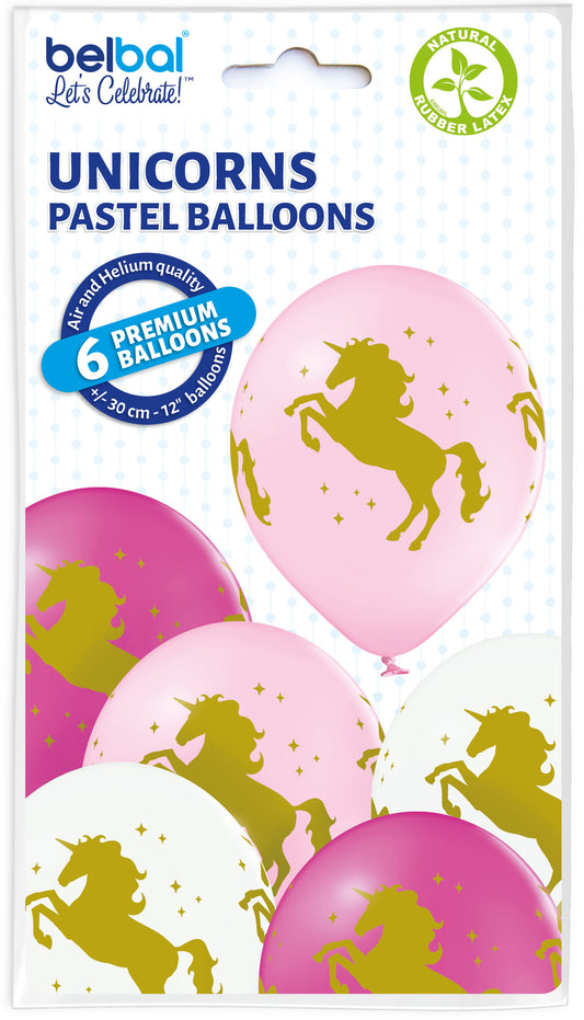 palloncini unicorno 6pz 12inch/30cm