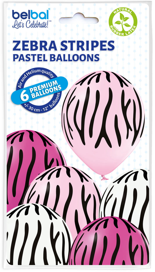 palloncini zebra stripes 6pz