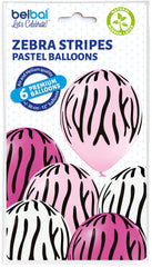 6pcs zebra stripes balloons